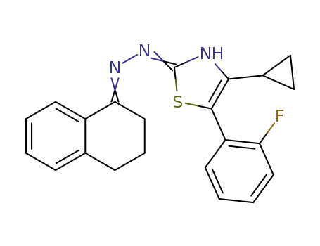 4-cyclopropyl-2-((3,4-dihydronaphthalen-1(2H)-ylidene)hydrazono)-5-(2-fluorophenyl)-2,3-dihydrothiazole