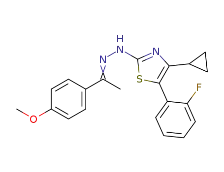 4-cyclopropyl-5-(2-fluorophenyl)-2-(2-(1-(4-methoxyphenyl)ethylidene)hydrazinyl)thiazole