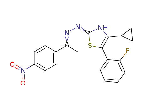 4-cyclopropyl-5-(2-fluorophenyl)-2-((1-(4-nitrophenyl)ethylidene)hydrazono)-2,3-dihydrothiazole