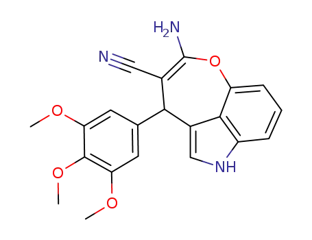 2-amino-4-(3,4,5-trimethoxyphenyl)-4,6-dihydrooxepino[4,3,2-cd]indole-3-carbonitrile