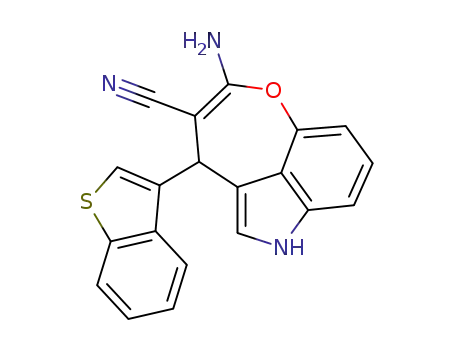 2-amino-4-(benzo[b]thiophen-3-yl)-4,6-dihydrooxepino[4,3,2-cd]indole-3-carbonitrile