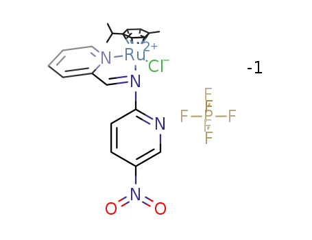 [(η6-p-cymene)RuCl(κ2-N,N-(5-nitropyridin-2-yl)pyridin-2-ylmethyleneamine)]·PF6