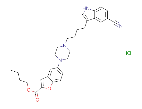 n-butyl 5-(4-[4-(5-cyano-1H-indol-3-yl)butyl]piperazin-1-yl)benzofuran-2-carboxylate hydrochloride