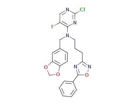 N-(1,3-benzodioxol-5-ylmethyl)-2-chloro-5-fluoro-N-[3-(5-phenyl-1,2,4-oxadiazol-3-yl)propyl]pyrimidin-4-amine