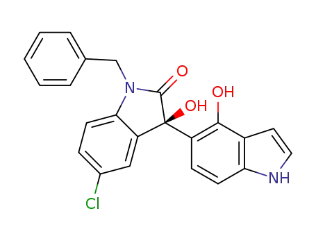 (+)-(R)-1-benzyl-5-chloro-3-hydroxy-3-(4-hydroxy-1H-indol-5-yl)indolin-2-one