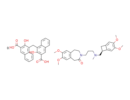 3-{3-[{ [(7S)-3,4-dimethoxybicyclo[4.2.0]octa-1,3,5-trien-7-yl]methyl}-(methyl)amino]propyl}-7,8-dimethoxy-1,3,4,5-tetrahydro-2H-3-benzazepin-2-one hemi 4,4’-methanediylbis(3-hydroxynaphthalene-2-carboxylic) acid