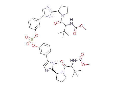 bis(3-(2-((S)-1-((R)-2-(methoxycarbonylamino)-3,3-dimethylbutanoyl)pyrrolidine-2-yl)-1H-imidazol-5-yl)phenyl)sulfate