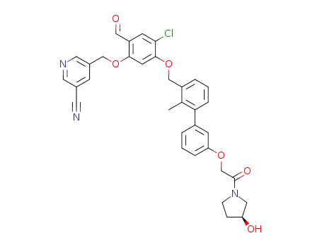 (S)-5-((4-chloro-2-formyl-5-((3'-(2-(3-hydroxypyrrolidin-1-yl)-2-oxoethoxy)-2-methyl-[1,1'-biphenyl]-3-yl)methoxy)phenoxy)methyl)nicotinonitrile