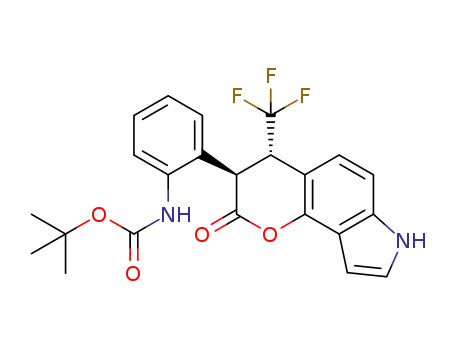 tert-butyl (2-((3R,4S)-2-oxo-4-(trifluoromethyl)-2,3,4,7-tetrahydropyrano[2,3-e]indol-3-yl)phenyl)carbamate