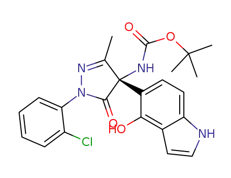 tert-butyl (S)-(1-(2-chlorophenyl)-4-(4-hydroxy-1H-indol-5-yl)-3-methyl-5-oxo-4,5-dihydro-1H-pyrazol-4-yl)carbamate