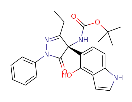 tert-butyl (S)-(3-ethyl-4-(4-hydroxy-1H-indol-5-yl)-5-oxo-1-phenyl-4,5-dihydro-1H-pyrazol-4-yl)carbamate
