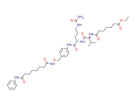 ethyl 7-(((S)-3-methyl-1-oxo-1-(((S)-1-oxo-1-((4-(((8-oxo-8-(phenylamino)octanamido)oxy)methyl)phenyl)amino)-5-ureidopentan-2-yl)amino)butan-2-yl)amino)-7-oxoheptanoate