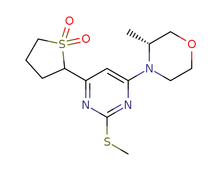 2-(6-((R)-3-methylmorpholino)-2-(methylthio)pyrimidin-4-yl)tetrahydrothiophene 1,1-dioxide