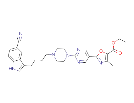 2-(2-(4-(4-(5-Cyano-1H-indol-3-yl)butyl)piperazin-1-yl)pyrimidin-5-yl)-4-methyloxazole-5-carboxylic acid ethyl ester