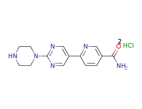 6-(2-(piperazin-1-yl)pyrimidin-5-yl)nicotinamide dihydrochloride