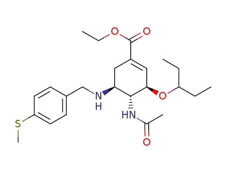 ethyl (3R,4R,5S)-4-acetamido-3-(sec-butoxy)-5-((4(methylthio)benzyl)amino)cyclohex -1-ene-1-carboxylate