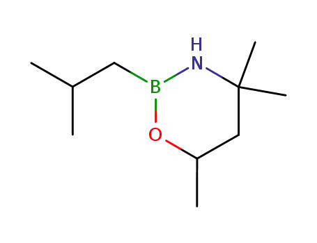 Molecular Structure of 112980-86-6 (2H-1,3,2-Oxazaborine, tetrahydro-4,4,6-trimethyl-2-(2-methylpropyl)-)