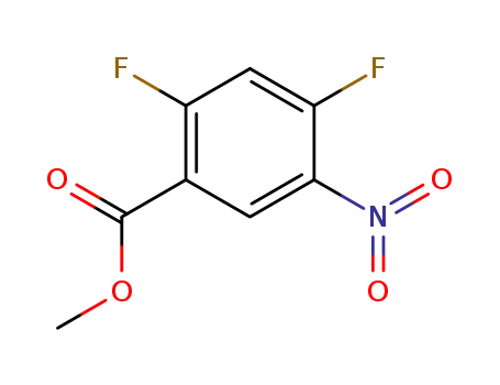 Molecular Structure of 125568-71-0 (2,4-DIFLUORO-5-NITROBENZOIC ACID METHYL ESTER)