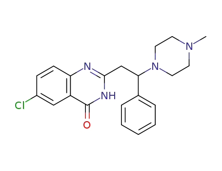 Molecular Structure of 127033-50-5 (4(1H)-Quinazolinone,
6-chloro-2-[2-(4-methyl-1-piperazinyl)-2-phenylethyl]-)