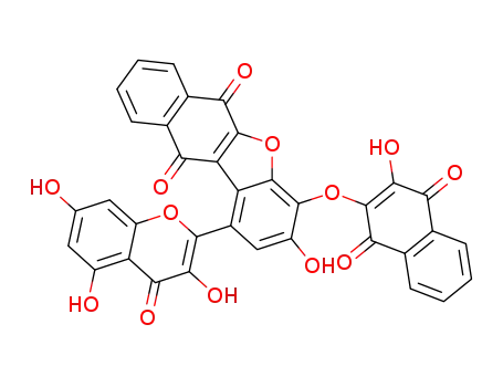 3-hydroxy-4-((3-hydroxy-1,4-dioxo-1,4-dihydronaphthalen-2-yl)oxy)-1-(3,5,7-trihydroxy-4-oxo-4H-chromen-2-yl)naphtho[2,3-b]benzofuran-6,11-dione