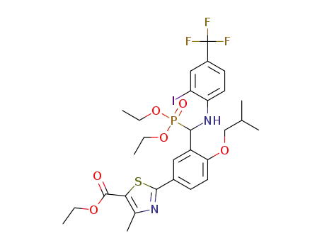 ethyl 2-(3-((diethoxyphosphoryl)((2-iodo-4-(trifluoromethyl)phenyl)amino)methyl)-4-isobutoxyphenyl)-4-methylthiazole-5-carboxylate