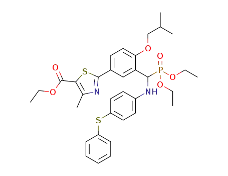 ethyl 2-(3-((diethoxyphosphoryl)((4-(phenylthio)phenyl)amino)methyl)-4-isobutoxyphenyl)-4-methylthiazole-5-carboxylate