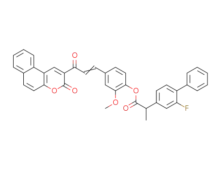 2-methoxy-4-(3-oxo-3-(3-oxo-3H-benzocoumarin-2-yl)prop-1-en-1-yl)phenyl 2-(2-fluoro[1,1′-biphenyl]-4-yl)propanoate