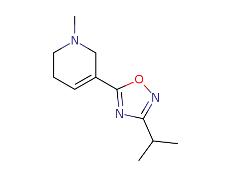 Molecular Structure of 114904-61-9 (Pyridine,
1,2,3,6-tetrahydro-1-methyl-5-[3-(1-methylethyl)-1,2,4-oxadiazol-5-yl]-)