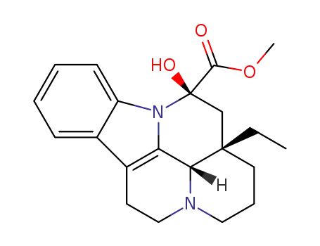 Molecular Structure of 6835-99-0 (Eburnamenine-14-carboxylic acid,14,15-dihydro-14-hydroxy-,methyl ester,(3R,14R,16R)- )