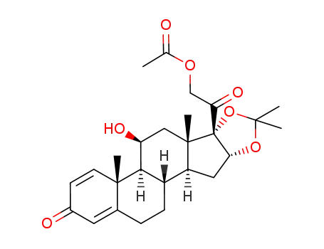 Molecular Structure of 25092-25-5 (Pregna-1,4-diene-3,20-dione,11β,16α,17α,21-tetrahydroxy-1,4-pregnadiene-3,20-dione 16,17-acetonide 21-acetate)