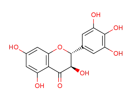 Molecular Structure of 27200-12-0 (4H-1-Benzopyran-4-one,2,3-dihydro-3,5,7-trihydroxy-2-(3,4,5-trihydroxyphenyl)-, (2R,3R)-)