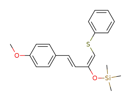 {(E)-3-(4-Methoxy-phenyl)-1-[1-phenylsulfanyl-meth-(E)-ylidene]-allyloxy}-trimethyl-silane
