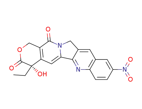 1H-Pyrano[3',4':6,7]indolizino[1,2-b]quinoline-3,14(4H,12H)-dione,4-ethyl-4-hydroxy-9-nitro-, (4S)-