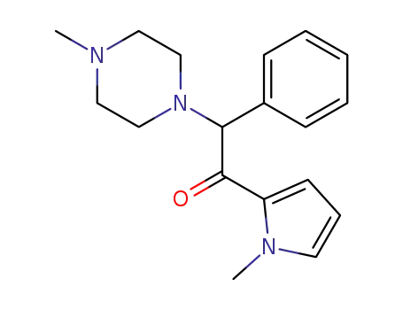 Molecular Structure of 143213-67-6 (Ethanone,
2-(4-methyl-1-piperazinyl)-1-(1-methyl-1H-pyrrol-2-yl)-2-phenyl-)