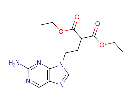 Molecular Structure of 122497-22-7 (2-Amino-9-(ethyl 2-carboethoxybutanoate-4-yl)purine)