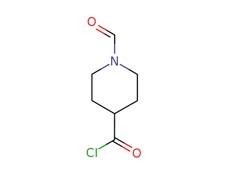 Molecular Structure of 84163-43-9 (1-FORMYL-PIPERIDINE-4-CARBONYL CHLORIDE)