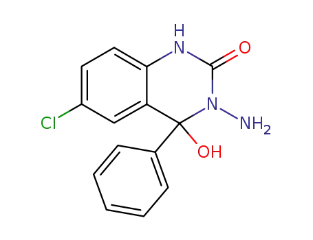 Molecular Structure of 112608-09-0 (2(1H)-Quinazolinone,
3-amino-6-chloro-3,4-dihydro-4-hydroxy-4-phenyl-)