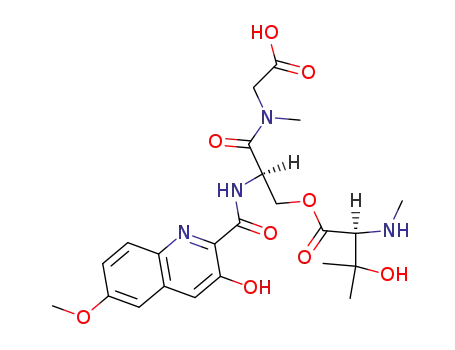 (S)-3-Hydroxy-3-methyl-2-methylamino-butyric acid (R)-2-(carboxymethyl-methyl-carbamoyl)-2-[(3-hydroxy-6-methoxy-quinoline-2-carbonyl)-amino]-ethyl ester