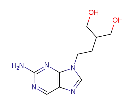 Molecular Structure of 104227-86-3 (2-[2-(2-AMINO-9H-PURIN-9-YL)ETHYL]-1,3-PROPANEDIOL)