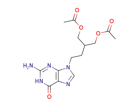 Molecular Structure of 97845-72-2 (6H-Purin-6-one,9-[4-(acetyloxy)-3- [(acetyloxy)methyl]butyl]-2-amino-1,9- dihydro- )