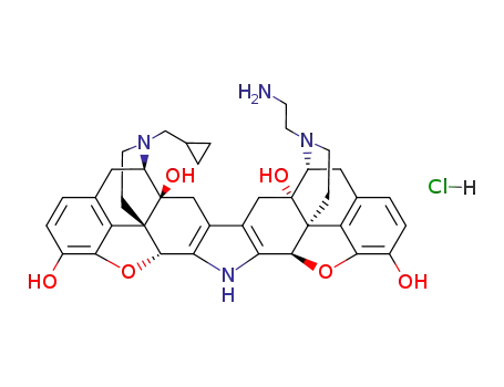 17-(cyclopropylmethyl)-17'-(ethylamino)-6,6',7,7'-tetradehydro-4,5α:4',5α'-diepoxy-6,6'-imino-7,7'-bimorphinan-3,3',14,14'-tetrol hydrochloride