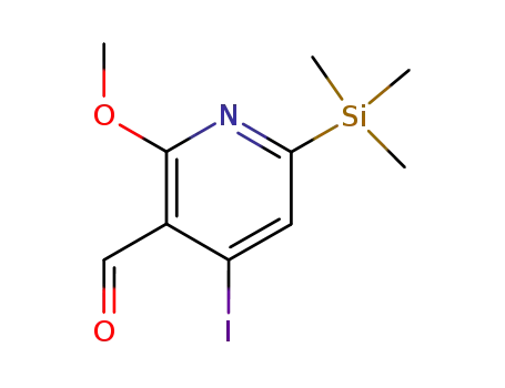 Molecular Structure of 174092-75-2 (4-Iodo-2-Methoxy-6-triMethylsilanyl-pyridine-3-carbaldehyde)
