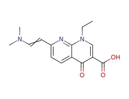 Molecular Structure of 63475-31-0 (1,8-Naphthyridine-3-carboxylic acid,
7-[2-(dimethylamino)ethenyl]-1-ethyl-1,4-dihydro-4-oxo-)