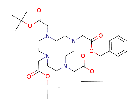 Molecular Structure of 192635-89-5 (1,4,7,10-Tetraazacyclododecane-1,4,7,10-tetraacetic acid, tris(1,1-diMethylethyl) phenylMethyl ester)