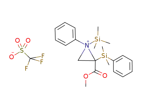 2-Methoxycarbonyl-2-dimethylphenylsilyl-1-phenyl-1-trimethylsilylaziridinium trifluoromethanesulfonate