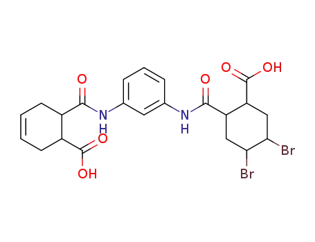 6-{3-[(4,5-dibromo-2-carboxy-cyclohexanecarbonyl)-amino]-phenylcarbamoyl}-cyclohex-3-enecarboxylic acid