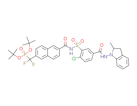 ({6-[2-chloro-5-(2-methyl-2,3-dihydro-indol-1-ylcarbamoyl)-benzenesulfonylaminocarbonyl]-naphthalen-2-yl}-difluoro-methyl)-phosphonic acid di-tert-butyl ester