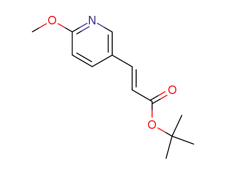 Molecular Structure of 339555-37-2 (2-Propenoic acid, 3-(6-methoxy-3-pyridinyl)-, 1,1-dimethylethyl ester,
(2E)-)