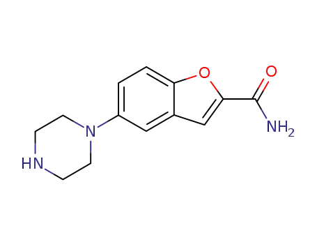 Molecular Structure of 183288-46-2 (5-(1-Piperazinyl)benzofuran-2-carboxamide)