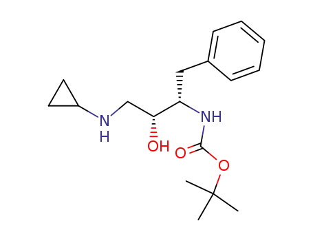 Molecular Structure of 695215-98-6 (Carbamic acid,
[(1S,2R)-3-(cyclopropylamino)-2-hydroxy-1-(phenylmethyl)propyl]-,
1,1-dimethylethyl ester)